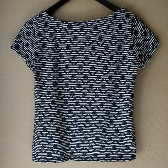 Anthropologie Postmark Bennett Eyelet Striped Top - Picture 5 of 9